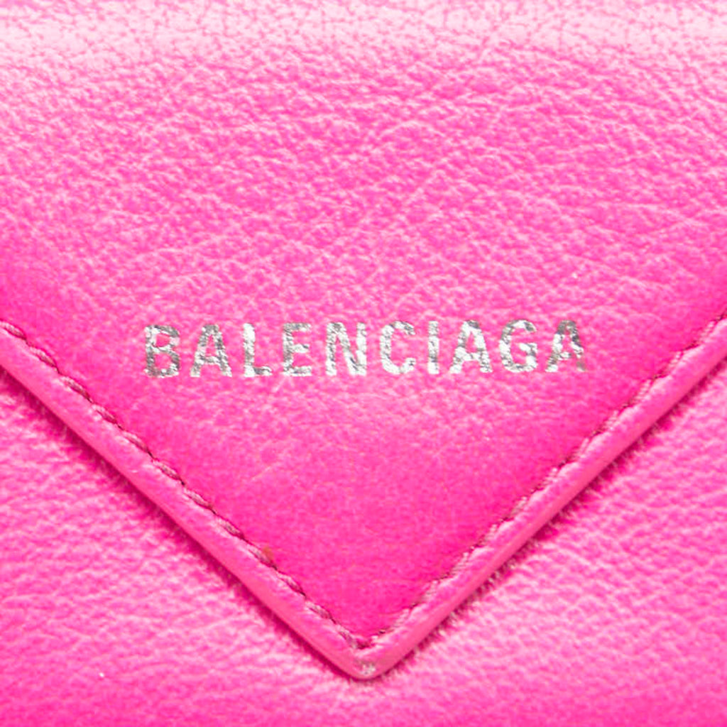 Balenciaga Paper Mini Wallet, Tri-fold Compact 391446, Pink Leather, Women's, BALENCIAGA