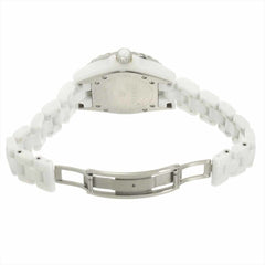 Chanel J12 33mm H1628 Women's Watch, 12 Diamonds, Date Display, White Ceramic Quartz Watch — Very Good