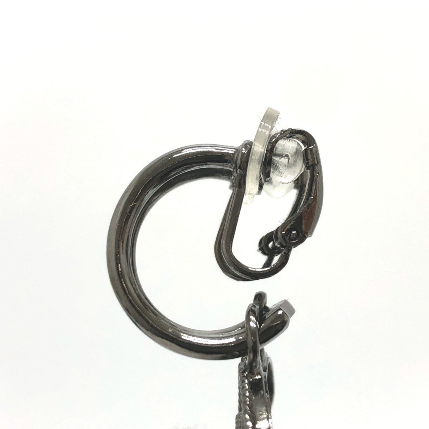 CHANEL CC Coco Mark A17S Metal Earrings, Women's, Black