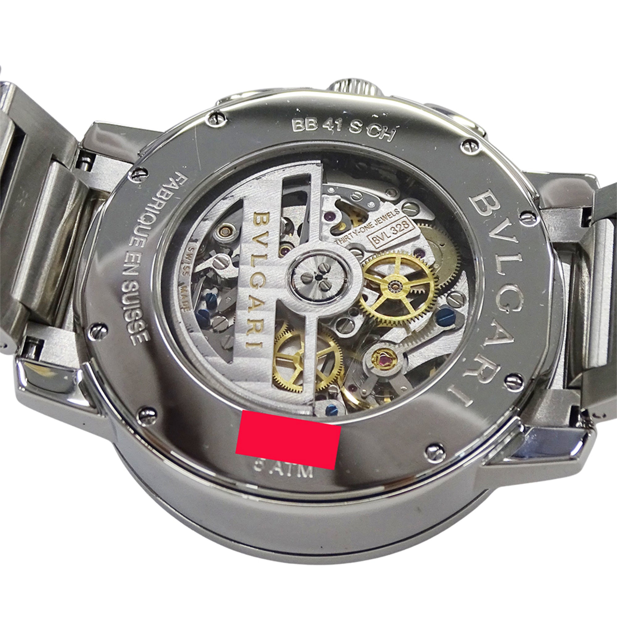 Bulgari BVLGARI Men's Watch, Brand: Chronograph Automatic AT Stainless Steel SS BB41SCH Silver Black — Good