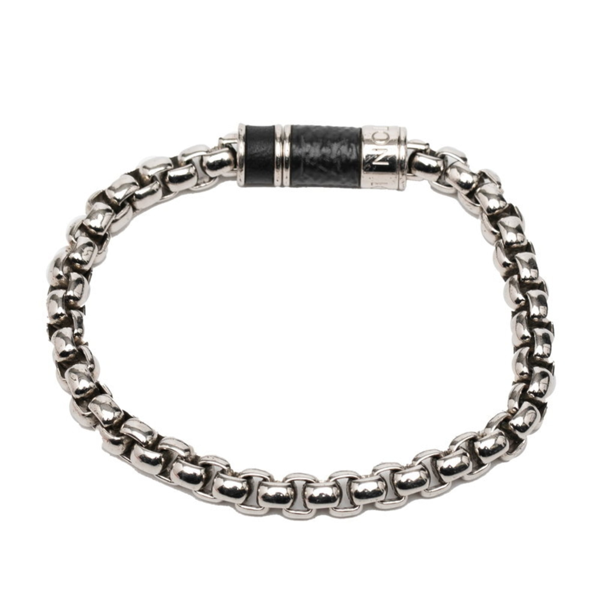 Louis Vuitton Monogram Eclipse Bracelet Chain M62592 Silver and Black Metal Men's LOUIS VUITTON