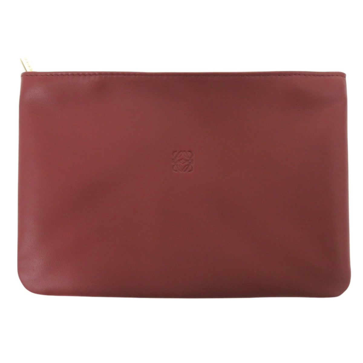 Loewe Cosmetic Pouch Handbag Sheepskin Wine Red 0025 LOEWE — Like New