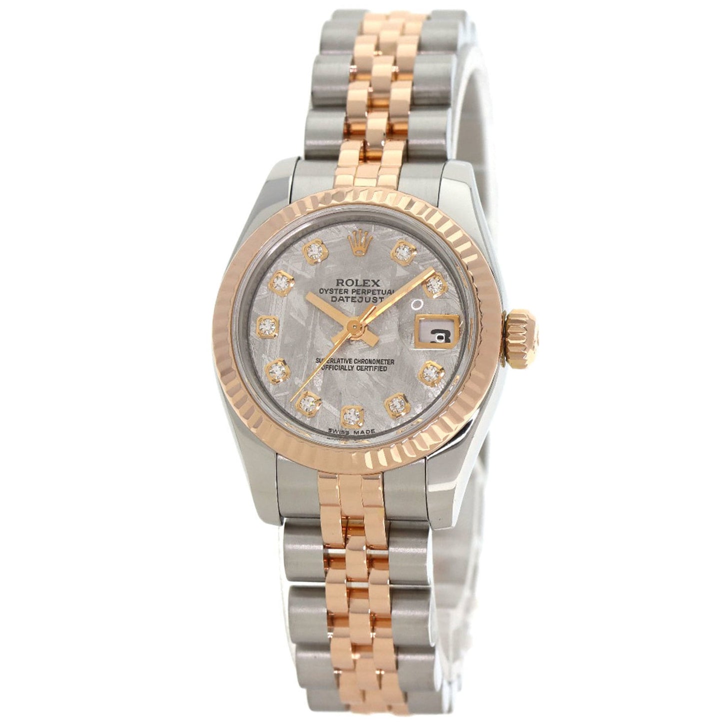 Rolex 179171G Datejust 10P Diamond Watch in Stainless Steel and 18K Everose Gold for Women