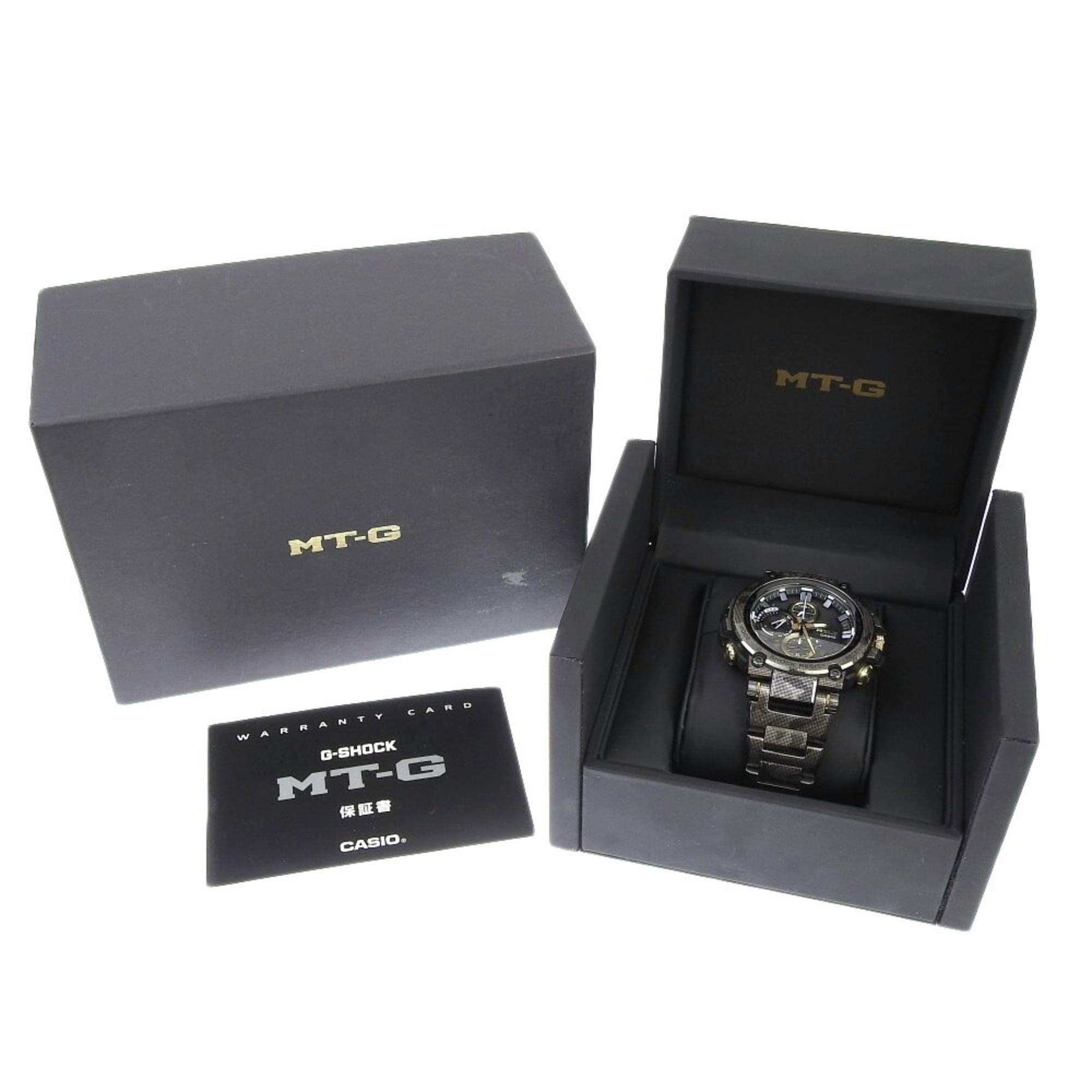 CASIO G-Shock MTG B1000 DCM 1AJF Black Dial Watch Metal SS Radio Solar 48mm Men's — Very Good