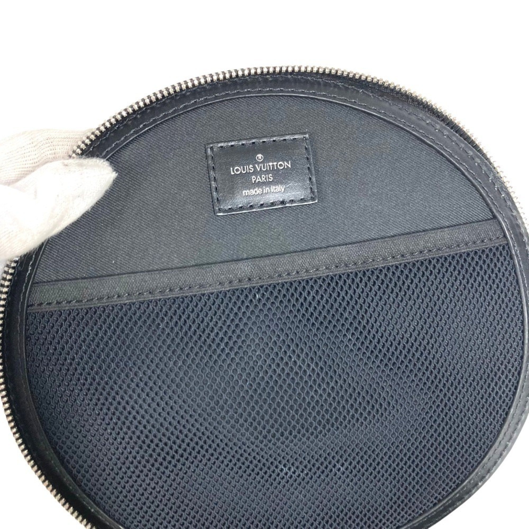 LOUIS VUITTON M46273 Monogram Audio Case Bag, Round Handbag, Canvas, Men's/Women's, Brown — Like New