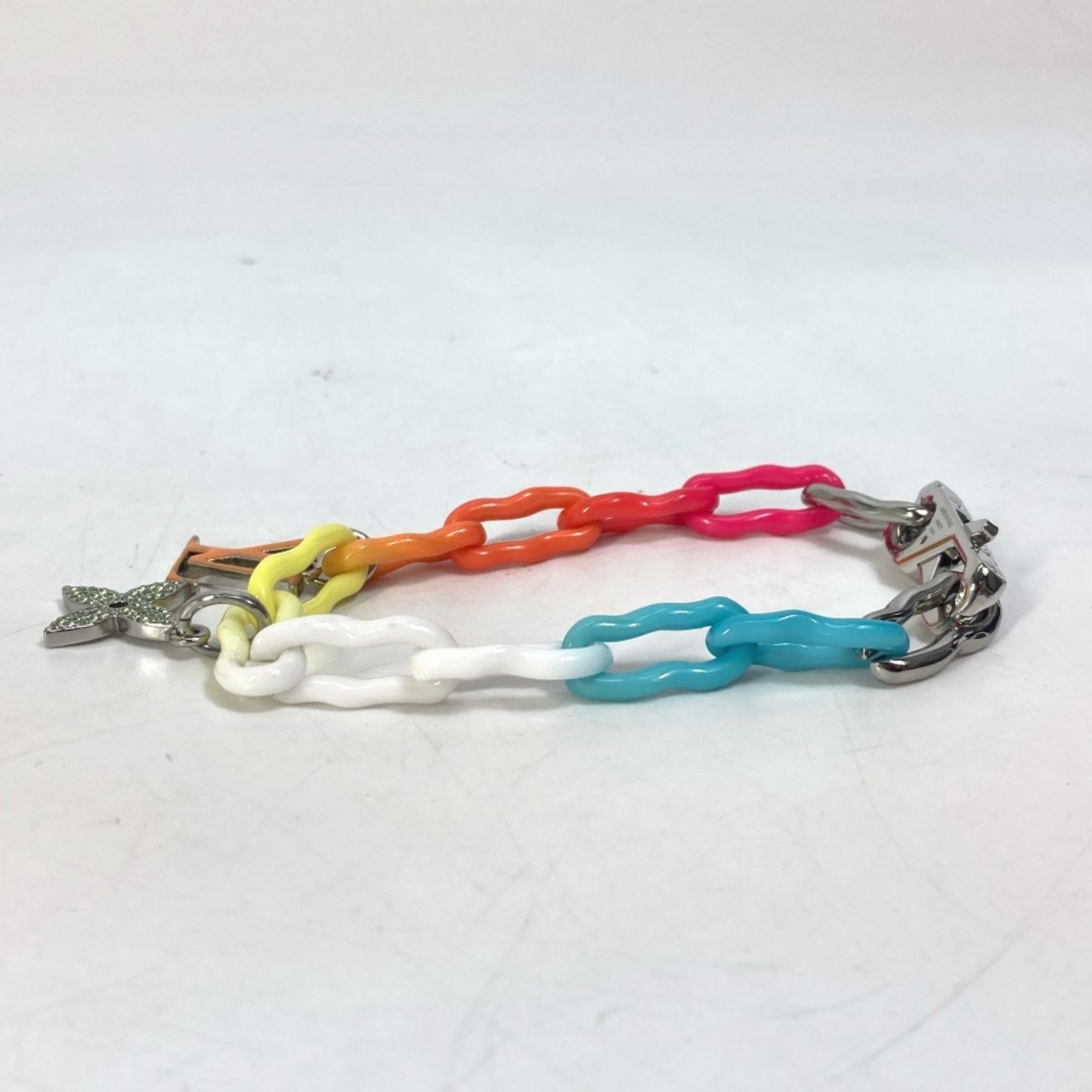 LOUIS VUITTON M00277 Watercolor Rainbow Charm Bracelet, Metal, Men's, Multicolor — Like New