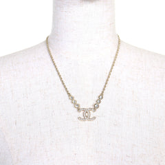 CHANEL (2025 model) B25S Coco Mark Rhinestone Chain Necklace, Gold, with Box, Women's — Like New