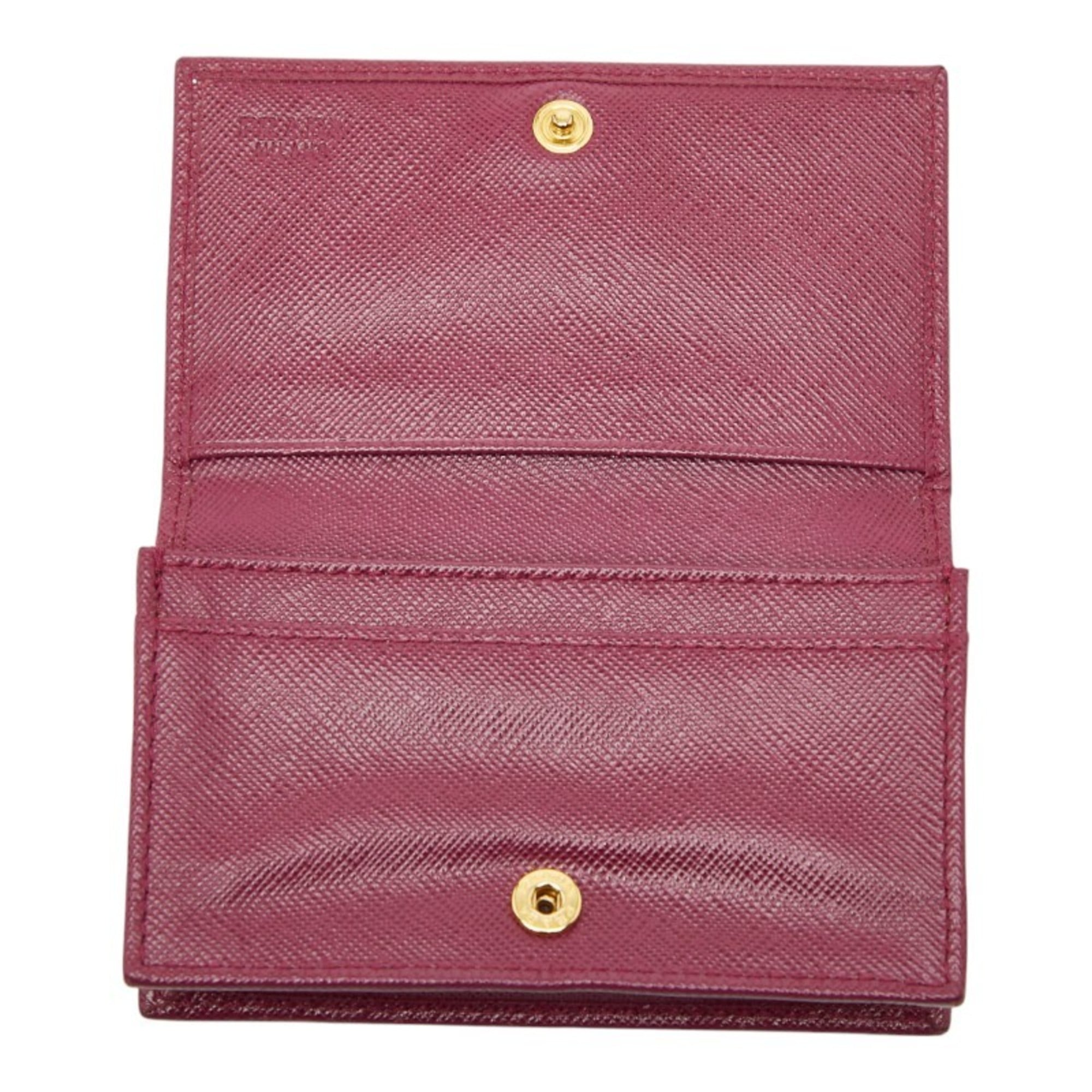 Prada wallet/coin case/pass case in purple Saffiano leather for women