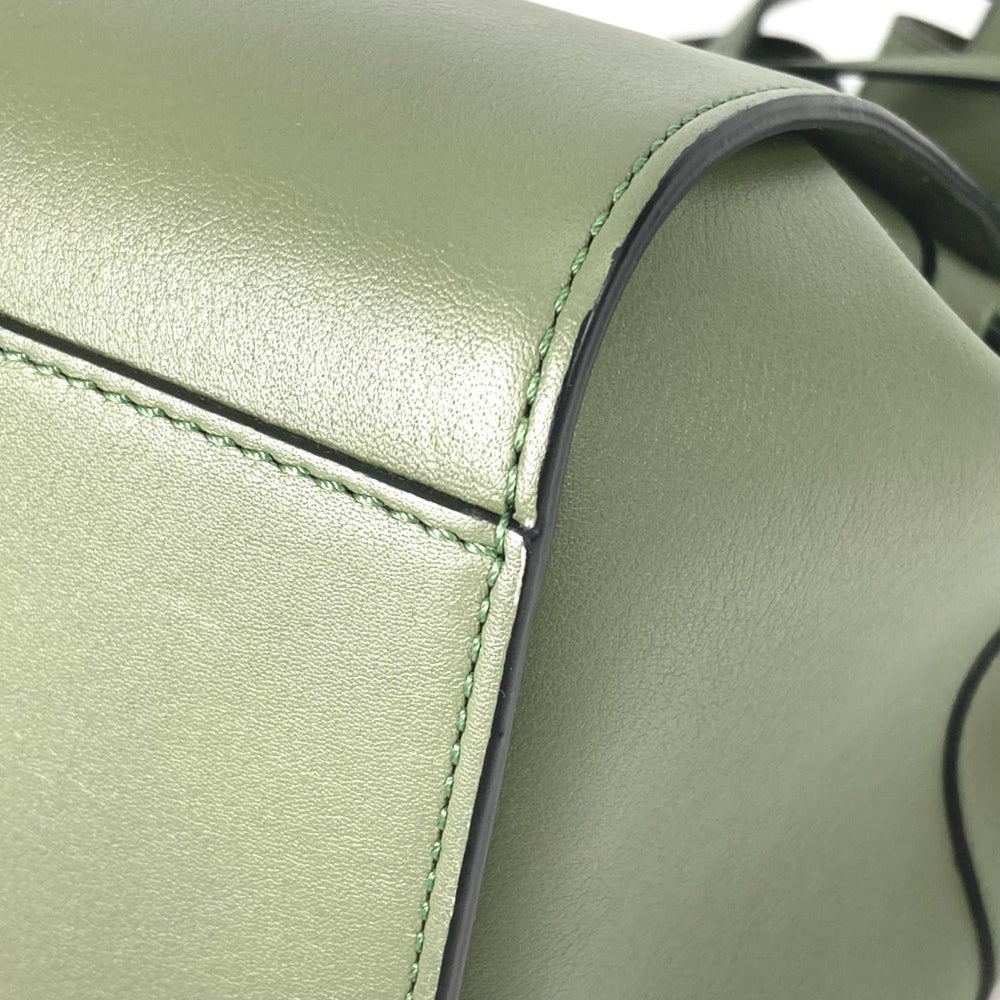LOEWE Hammock Drawstring Bag, Mini Handbag/Shoulder Leather, Women's, Khaki, Like New — Like New