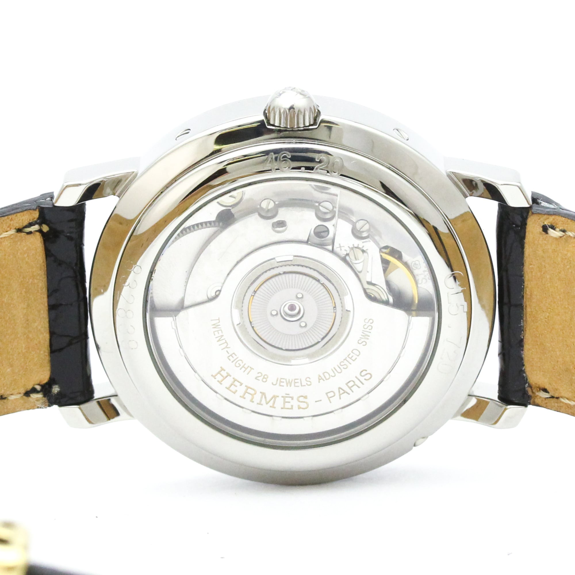 HERMES Clipper Power Reserve Gold Plated Steel Mens Watch CL5.720  Polished — Very Good