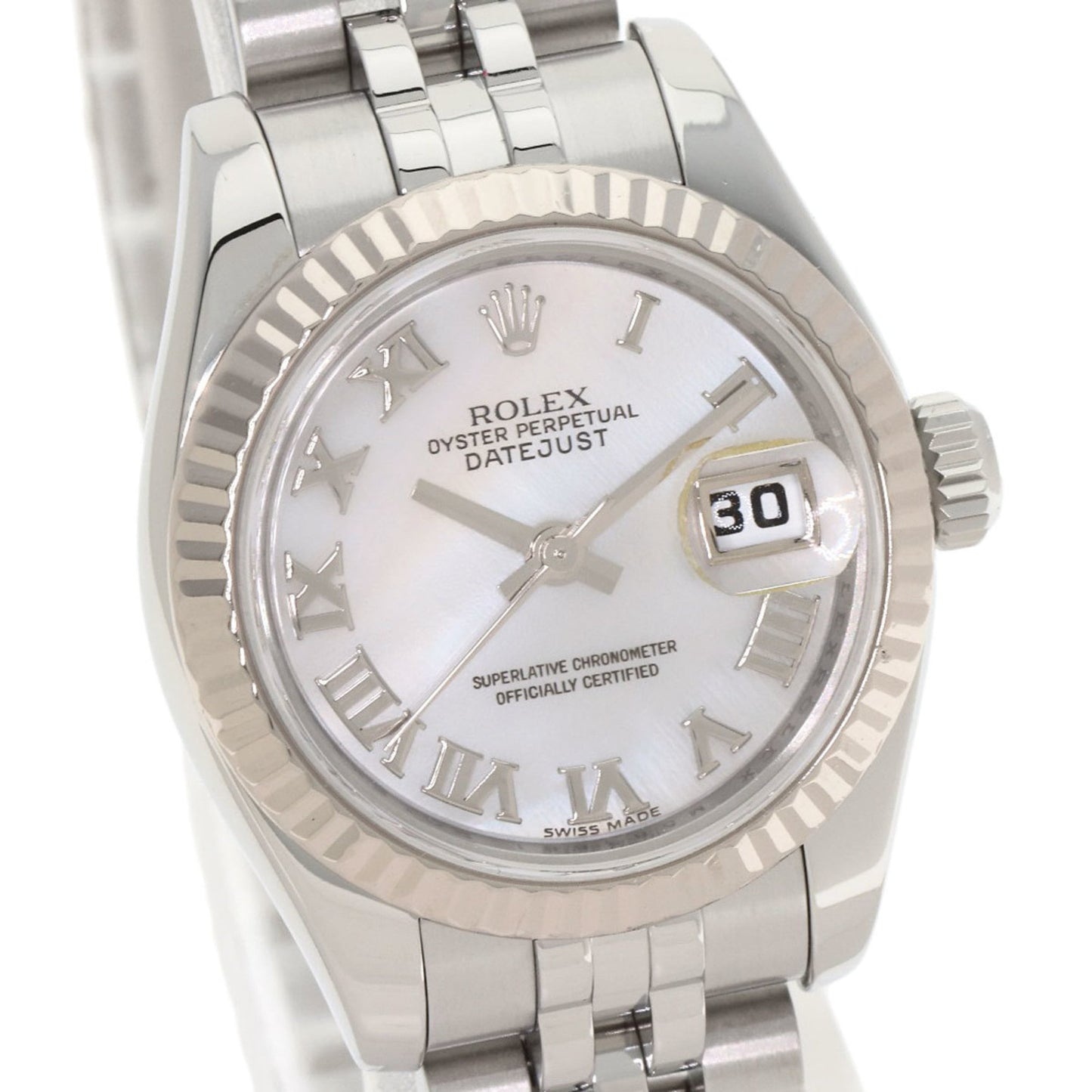 Rolex 179174NR Datejust 10-Piece Diamond Watch in Stainless Steel/SS/18K White Gold for Women