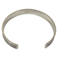 LOUIS VUITTON Louis Vuitton Jonc Damier Colors Cuff Bangle Bracelet M62492 Silver Color Men's — Like New