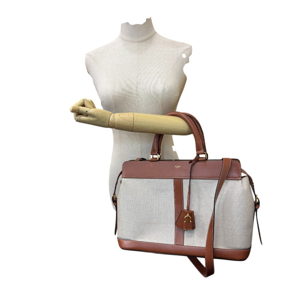 CELINE Cabas de France 2-way Handbag/Shoulder Bag with Leather Trim, Beige — New - Store Return