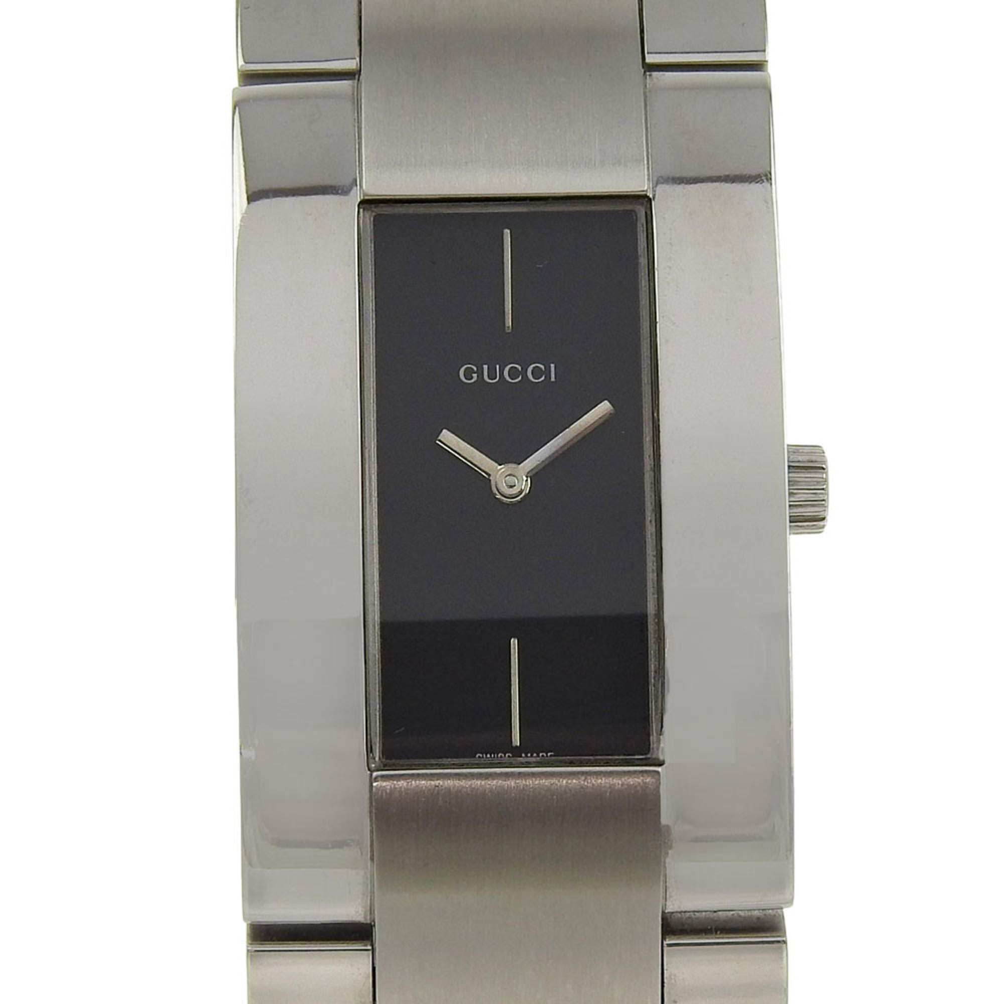 Gucci GUCCI Watch 4600M Stainless Steel Quartz Analog Display Black Dial Men's — Good