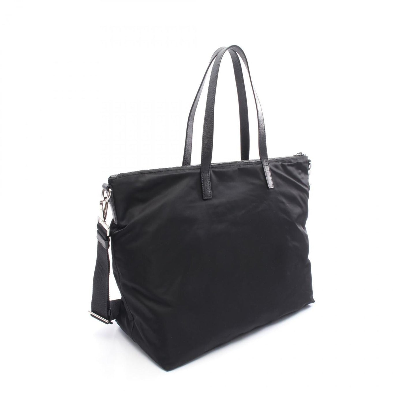 Prada PRADA Tote Bag in Nylon and Saffiano Leather, Black, Women's, 2VG024