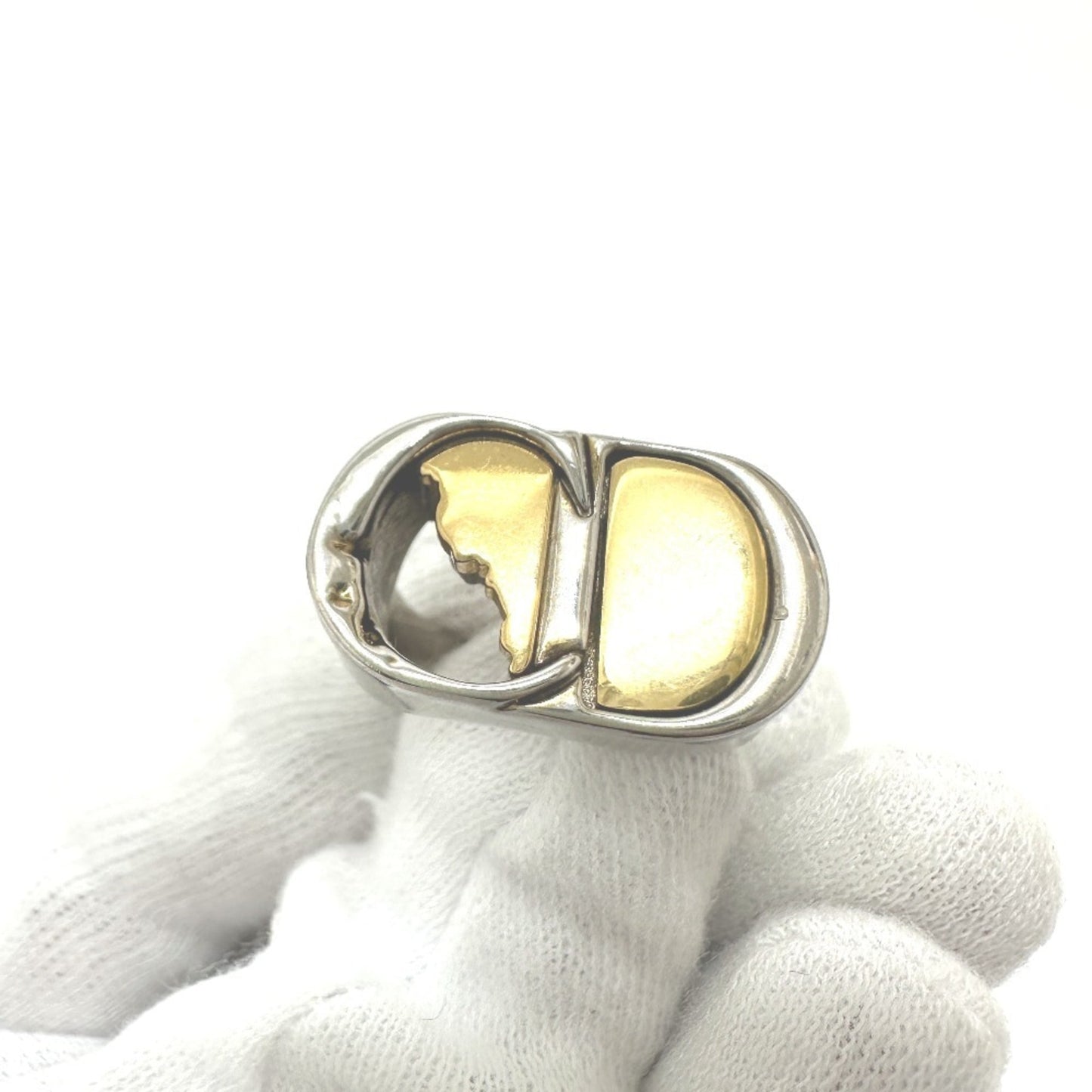 Christian Dior Dior CD Fashion Accessory Jewelry Cursive Ring, Women's, Silver