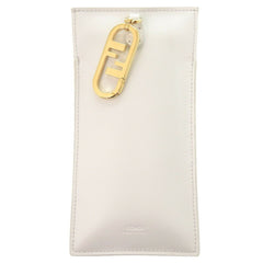 Like new Fendi phone holder bag charm mouton/leather white pouch 1148FENDI — Like New