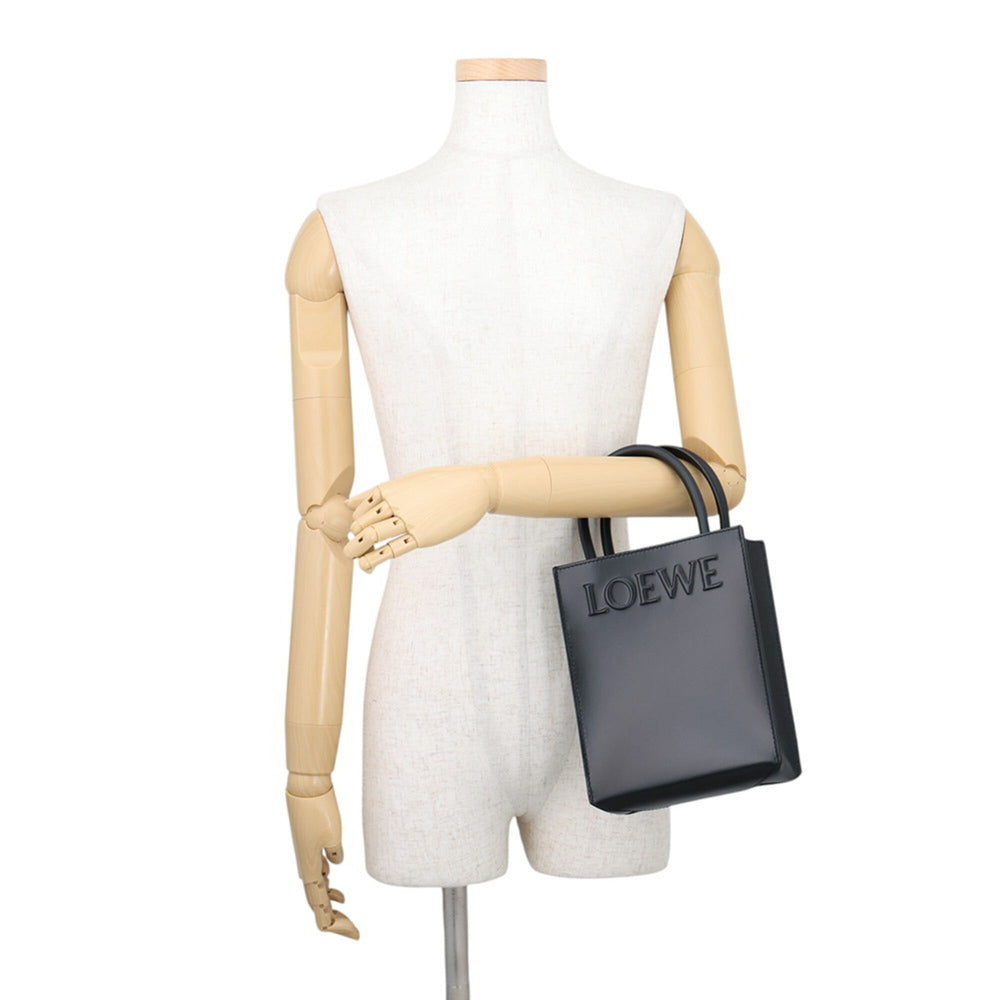 Loewe Standard A5 Tote Handbag, Calf Leather, A933S30X01, LOEWE 2-way Shoulder Bag, Black — Like New