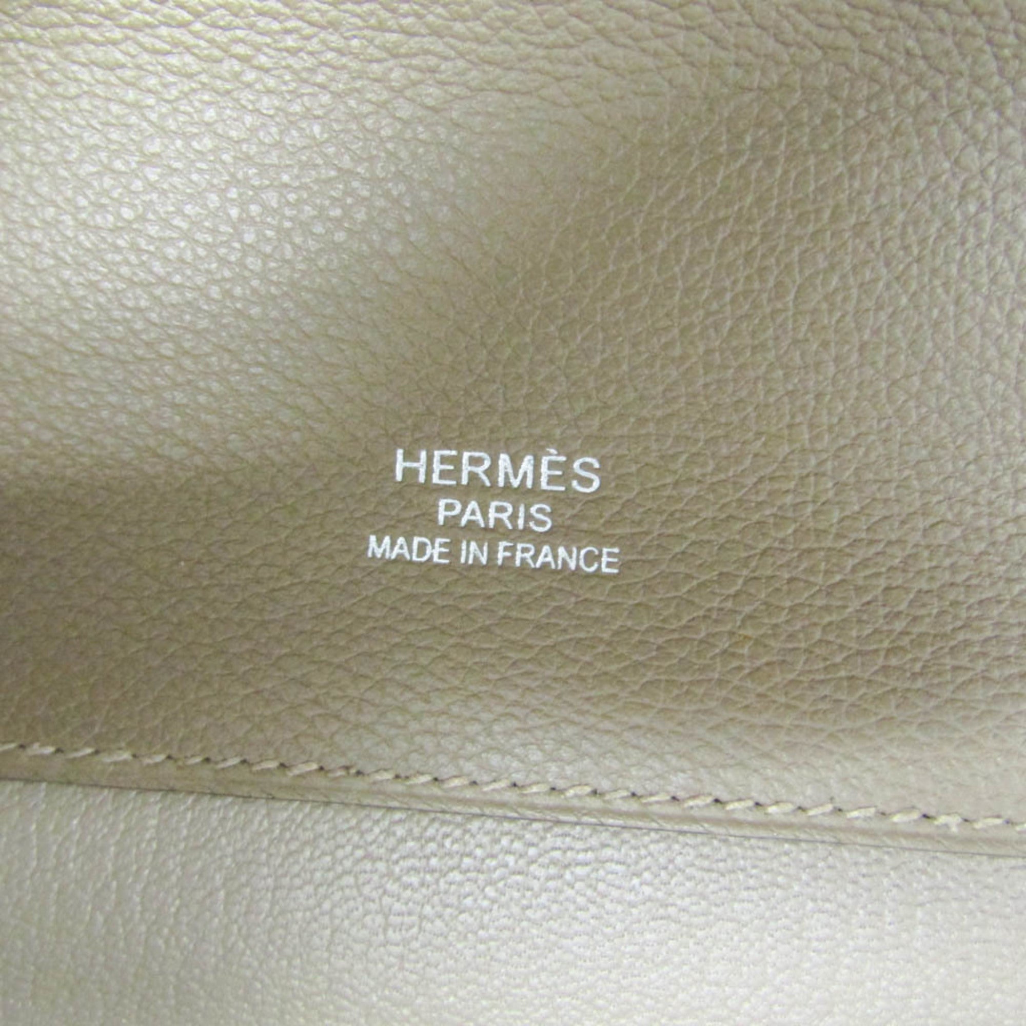 Hermes Sac A Depeche Men's Taurillon Clemence Leather Briefcase,Document Case Etoupe Gray — Like New