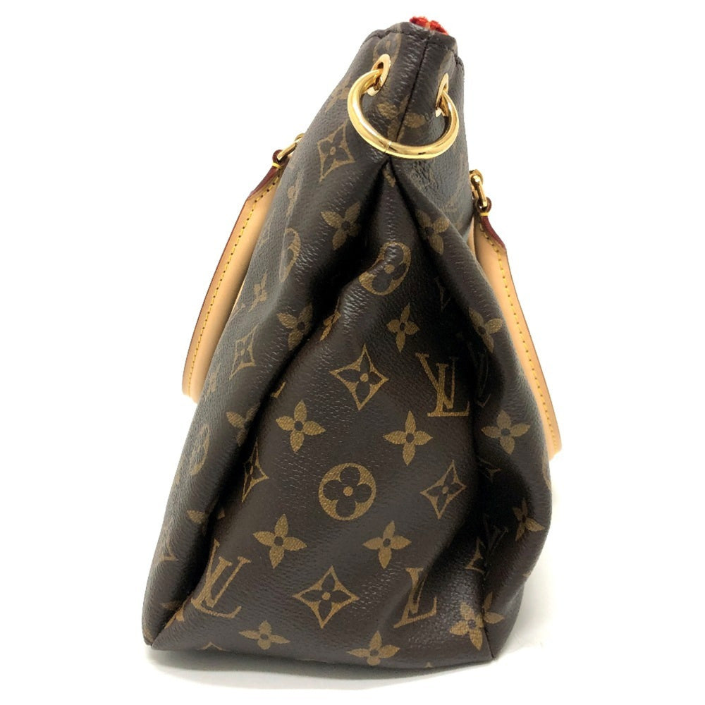 LOUIS VUITTON M41148 Pallas 2WAY Bag Shoulder Handbag Monogram Canvas Women's Brown — Like New