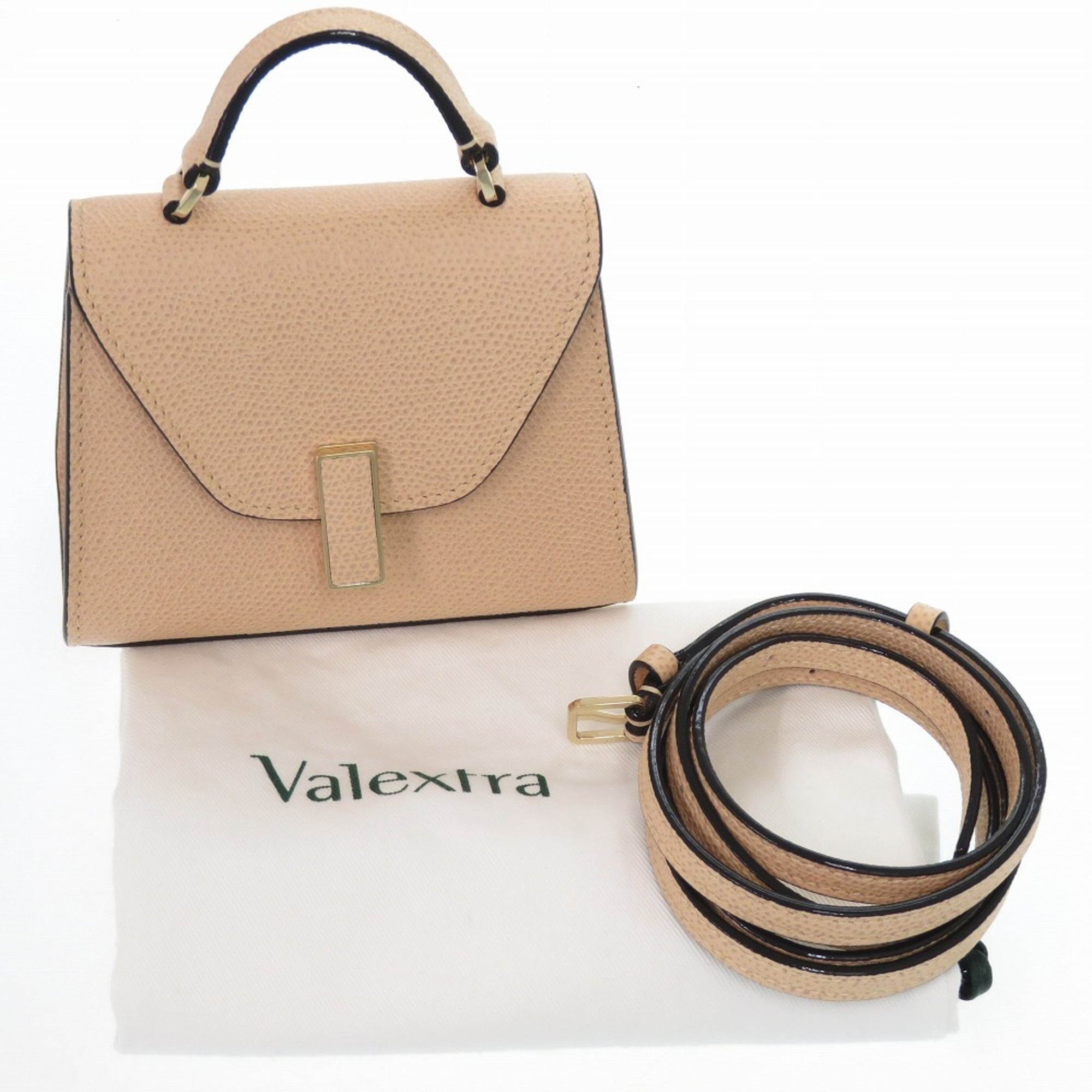 Like new Valextra Iside 2-Way Handbag N568741 in Calfskin CIPRIA Beige 0550 — Like New