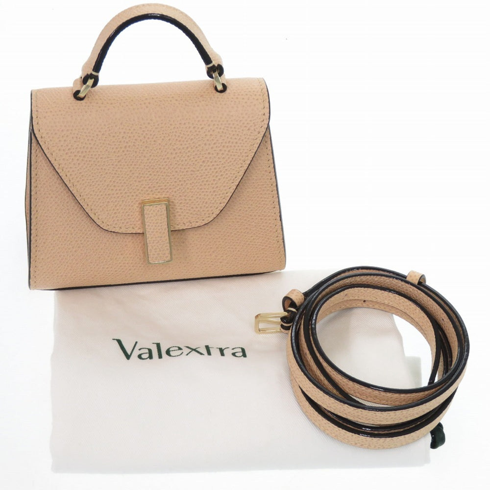 Like new Valextra Iside 2-Way Handbag N568741 in Calfskin CIPRIA Beige 0550 — Like New