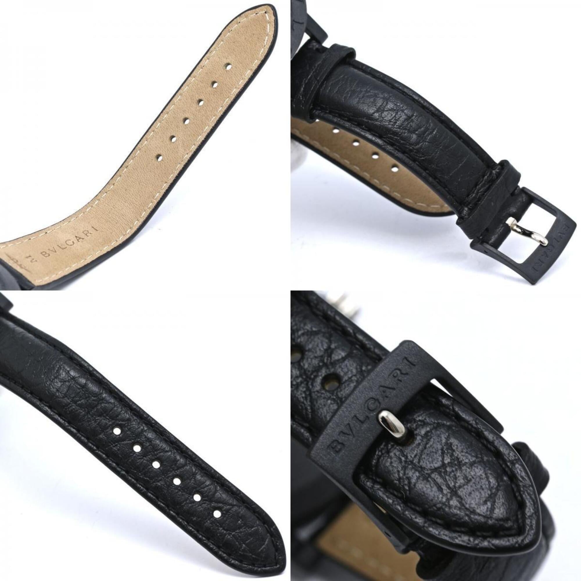 BVLGARI Bulgari Chronograph BBW38CGLDCH 6 BB38CLCH Men's Watch Carbon x Leather 40531 — Like New