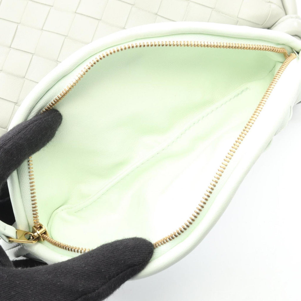 Bottega Veneta Small Gemelli Intrecciato Shoulder Bag, Leather, Women's, Gray and Green