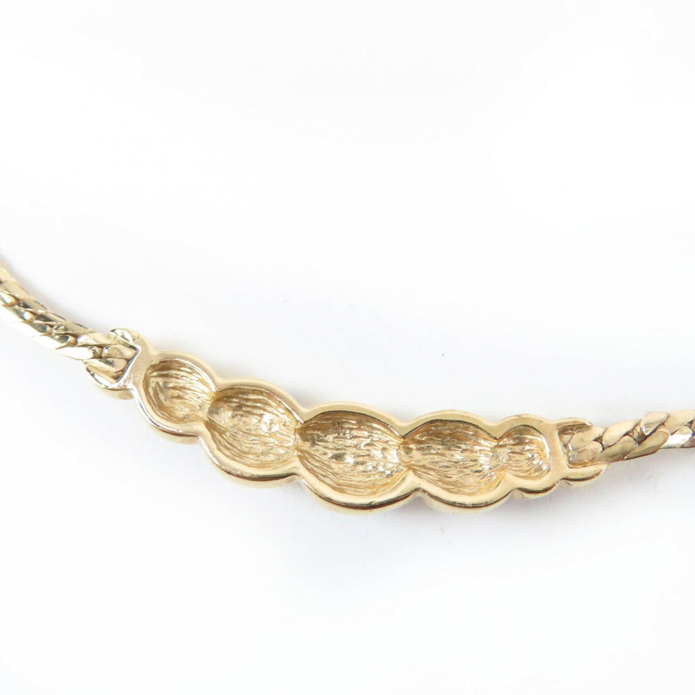 Christian Dior Vintage Rhinestone Necklace, Gold & Black, Women's Accessory — Like New