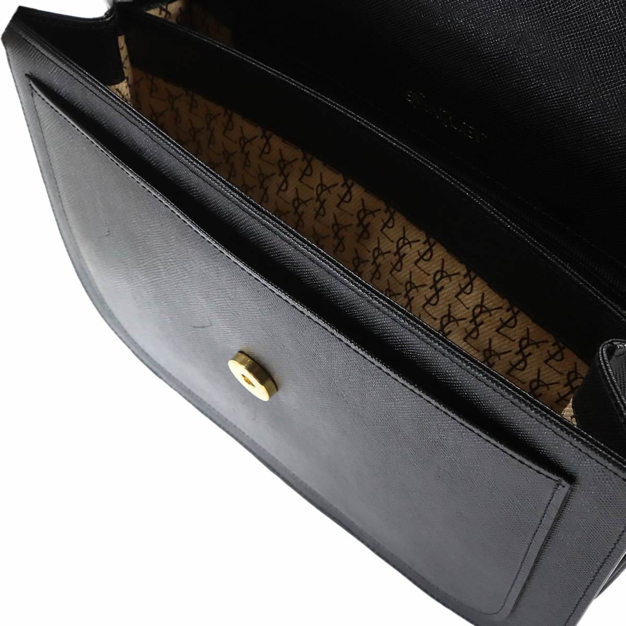 Yves Saint Laurent Shoulder Handbag, Leather, Black, Gold Hardware — Like New