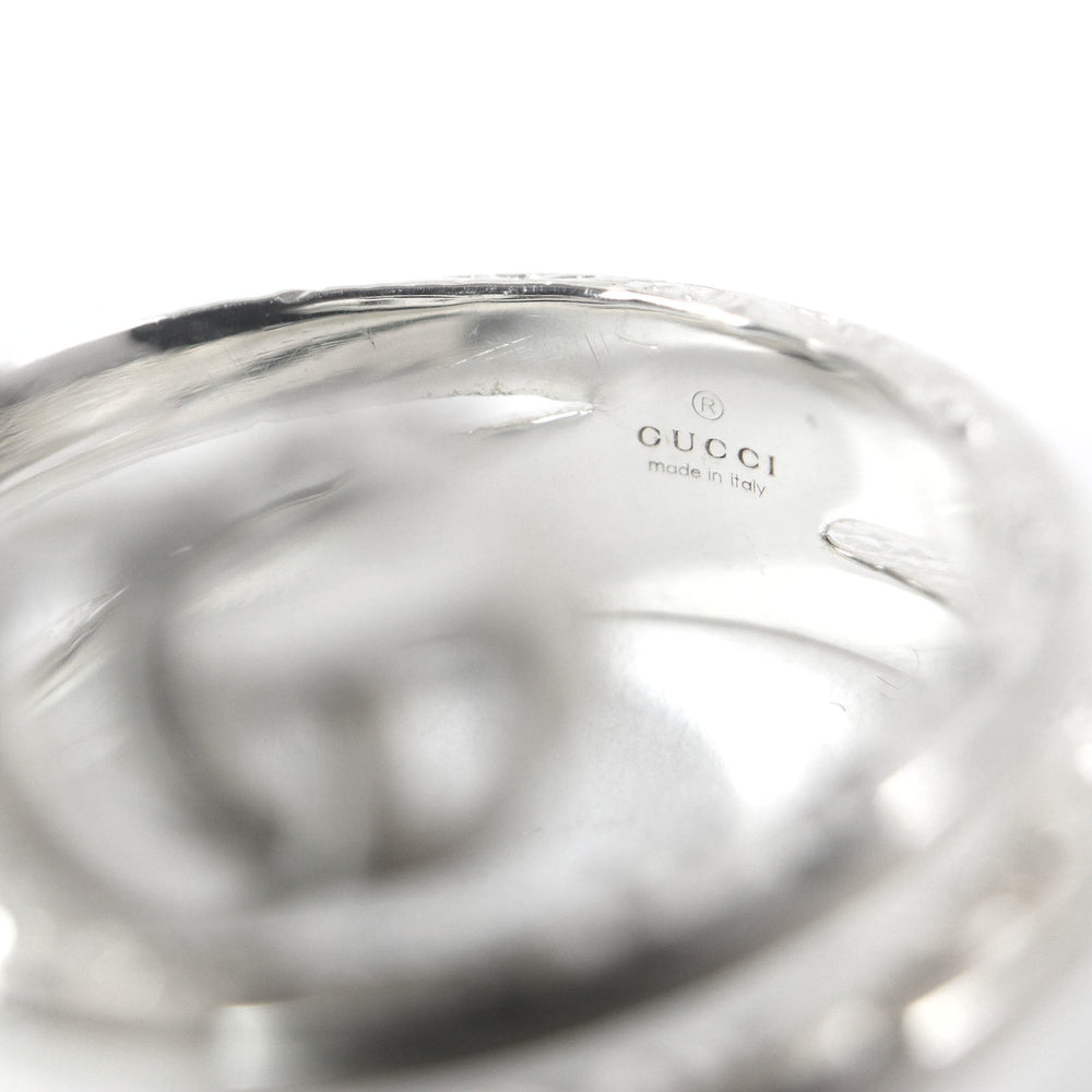 GUCCI 770719 Double G Key Motif Ring, AG925 Sterling Silver, 18k Gold, Made in Italy, Weight 8.36g, Men's — Like New