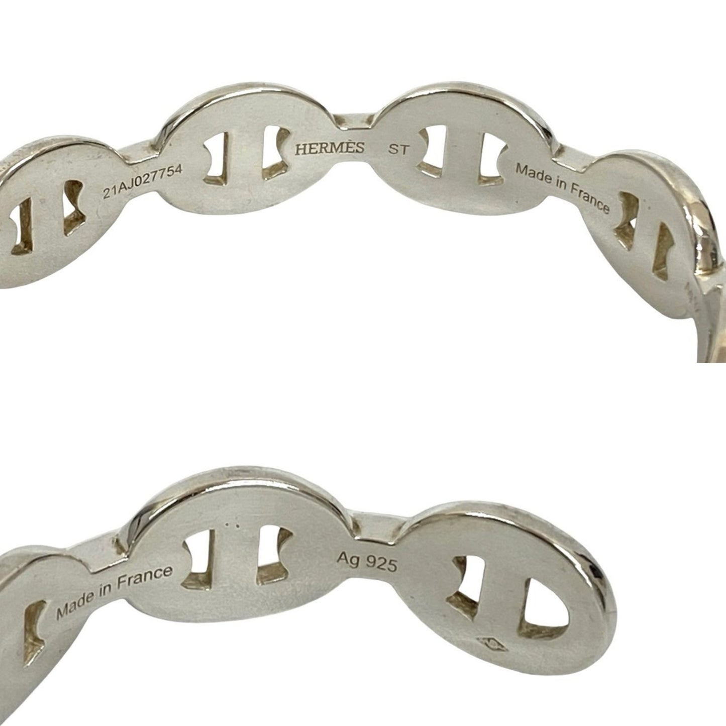 HERMES Chaine d'Ancre Anchaîne Bangle Bracelet in Silver 925 (34216)