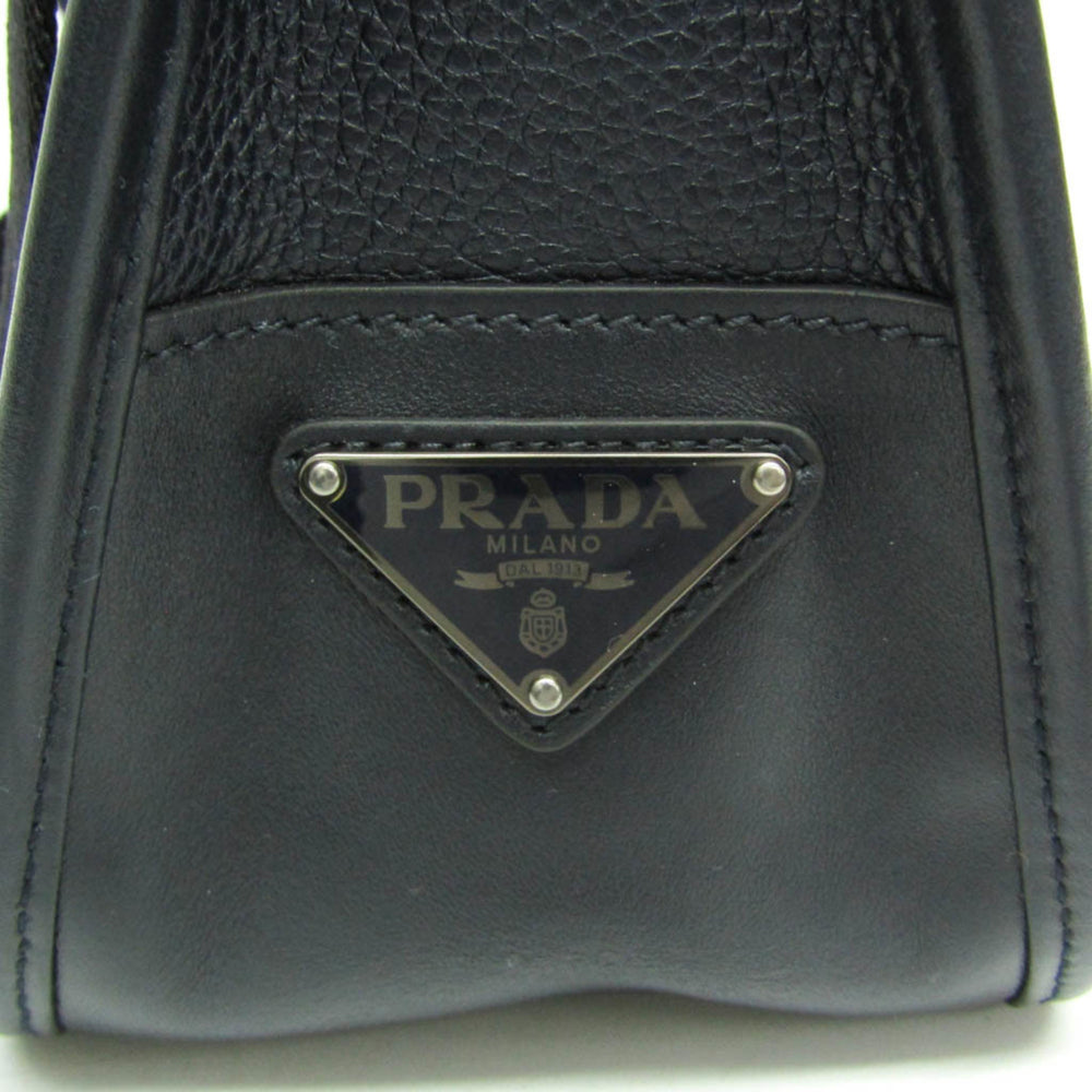 Prada 2VH047 Men's Leather Messenger Bag,Shoulder Bag Black,Dark Navy — Like New