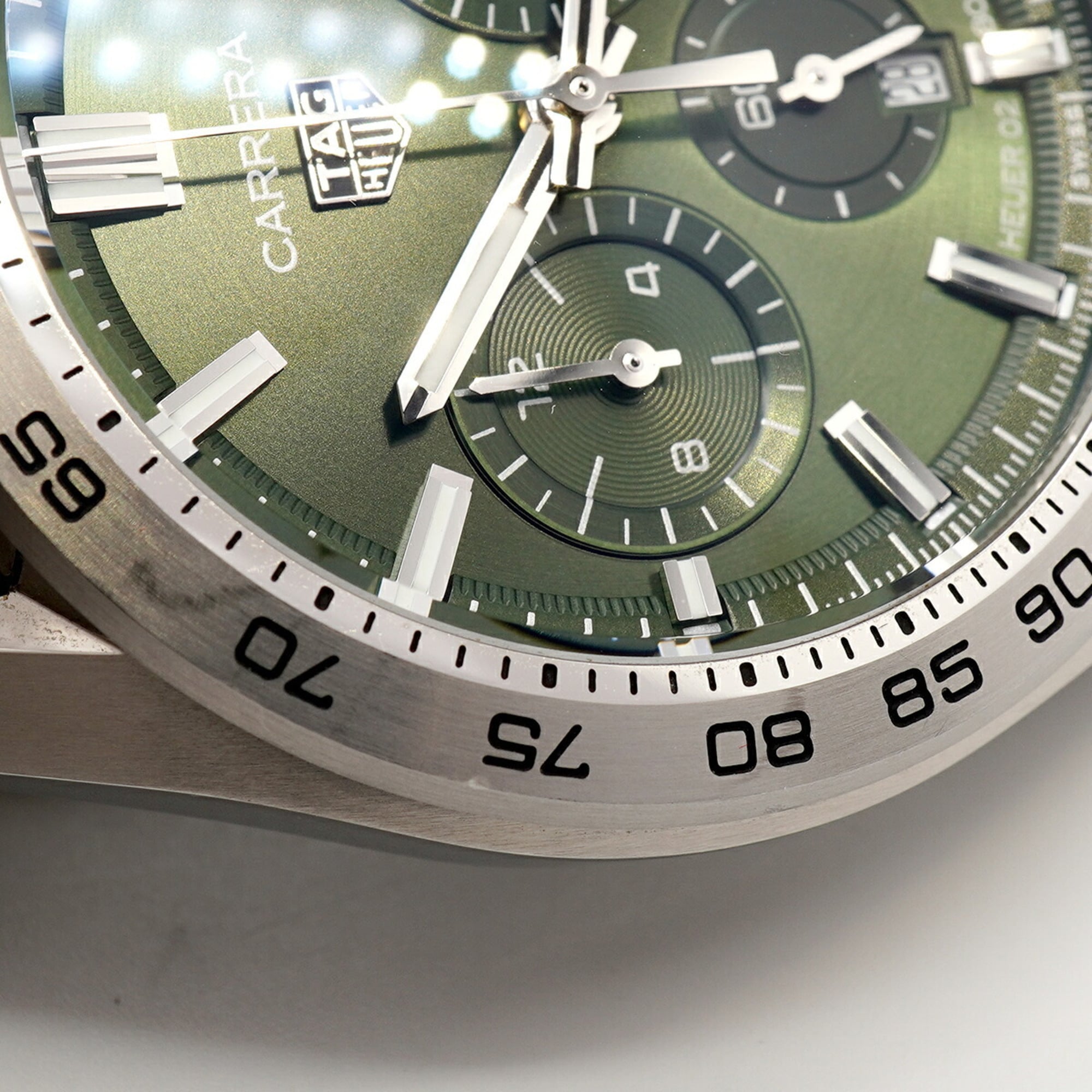 TAG Heuer Carrera Calibre 02 Sport CBN2A10 Green Dial Men's Watch — Good