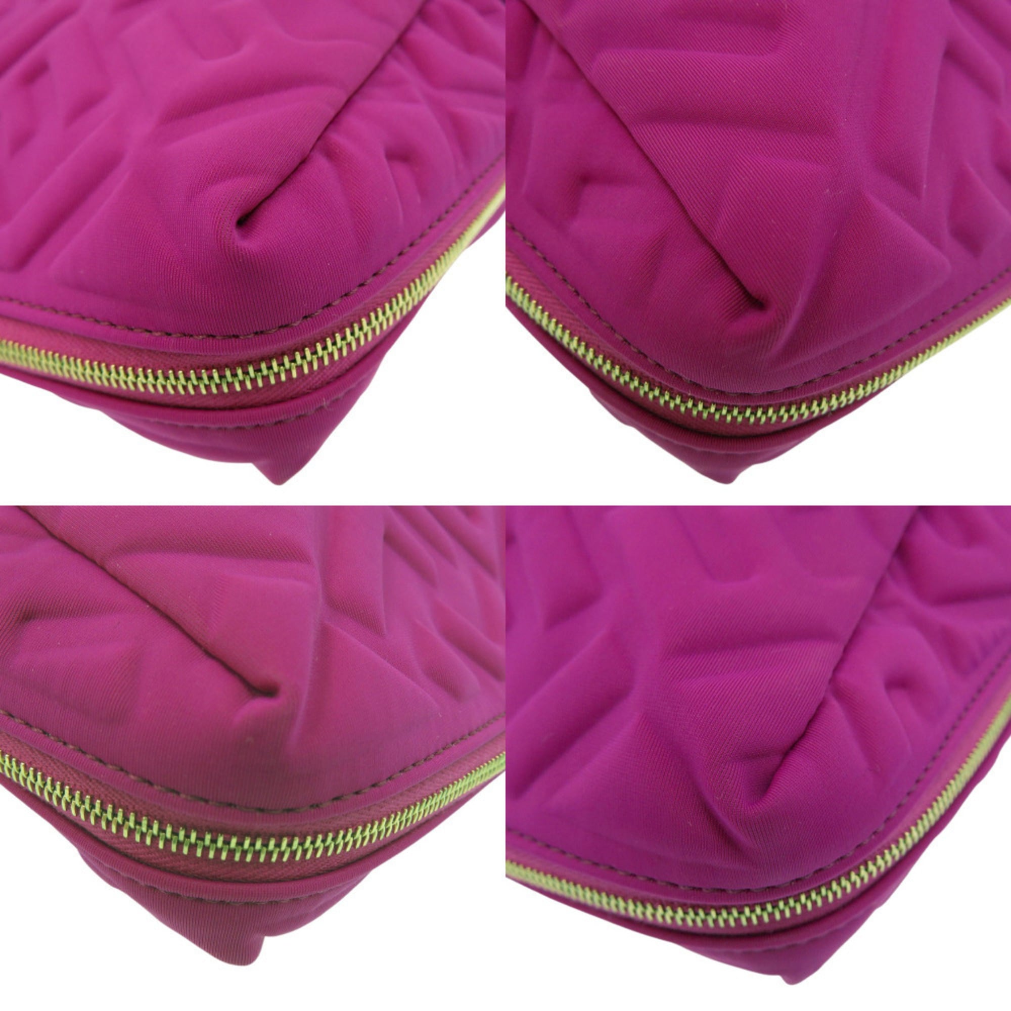 Like new Fendi Beauty Pouch with FF logo and Zucca pattern, 8N0171, Polyamide, Purple, 0677, FENDI — Like New