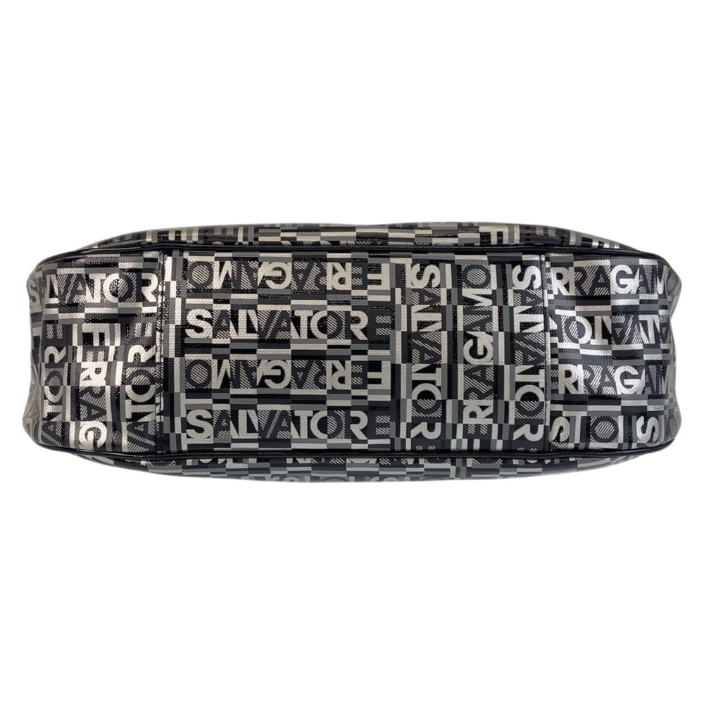 Salvatore Ferragamo Black Grey Silver Hardware Shoulder Bag Women's — Like New