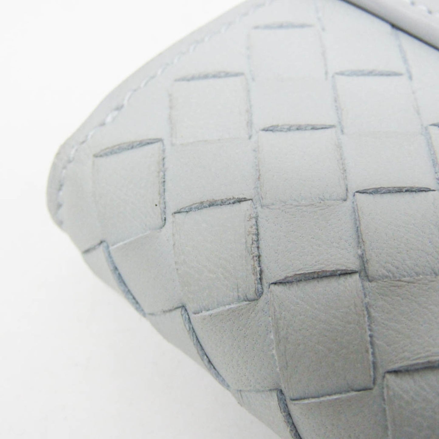 Bottega Veneta Intrecciato Men,Women Leather Long Wallet (bi-fold) Light Blue Gray