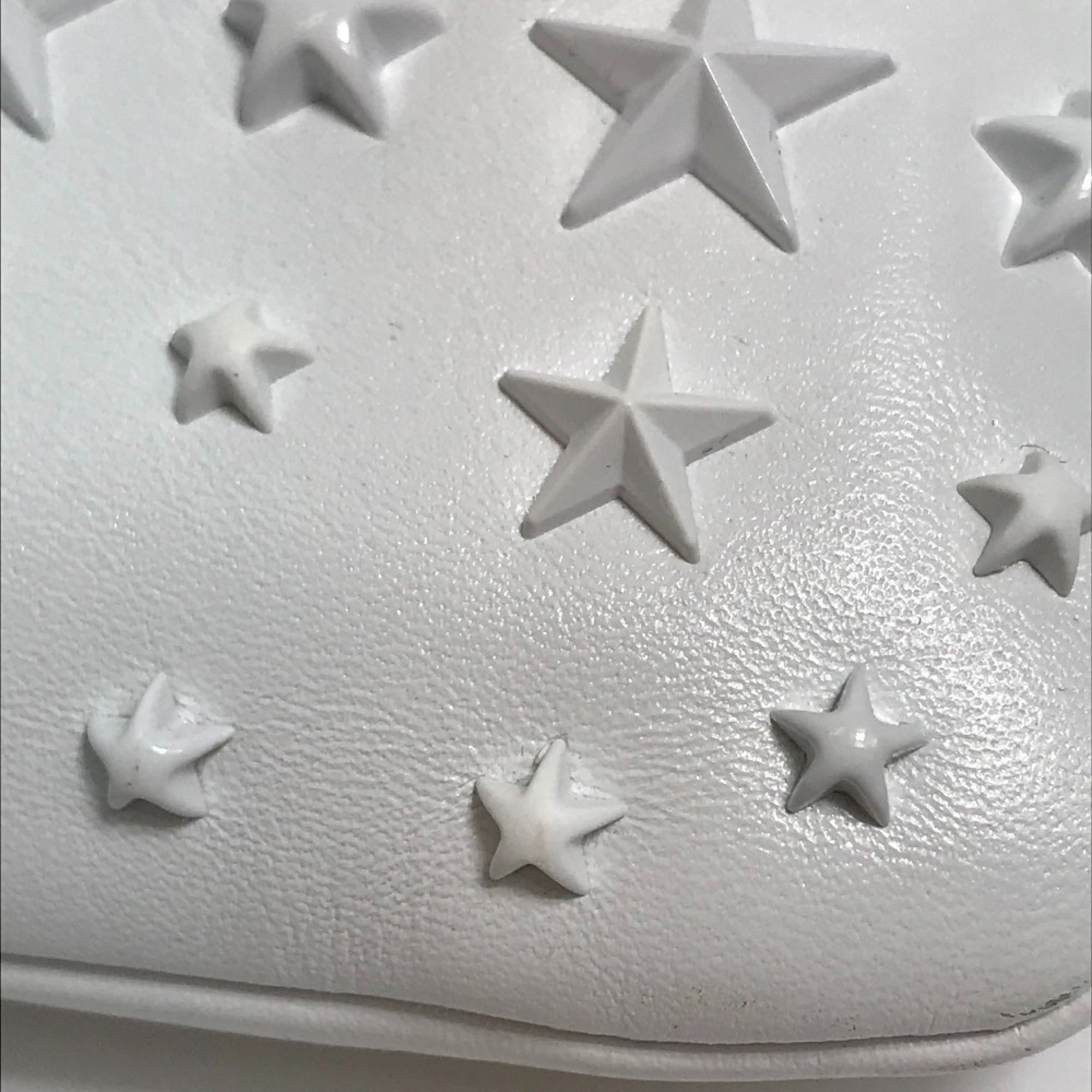 JIMMY CHOO Star Studs DEREK Second Bag Clutch Leather Men's White x Black — New - Store Return