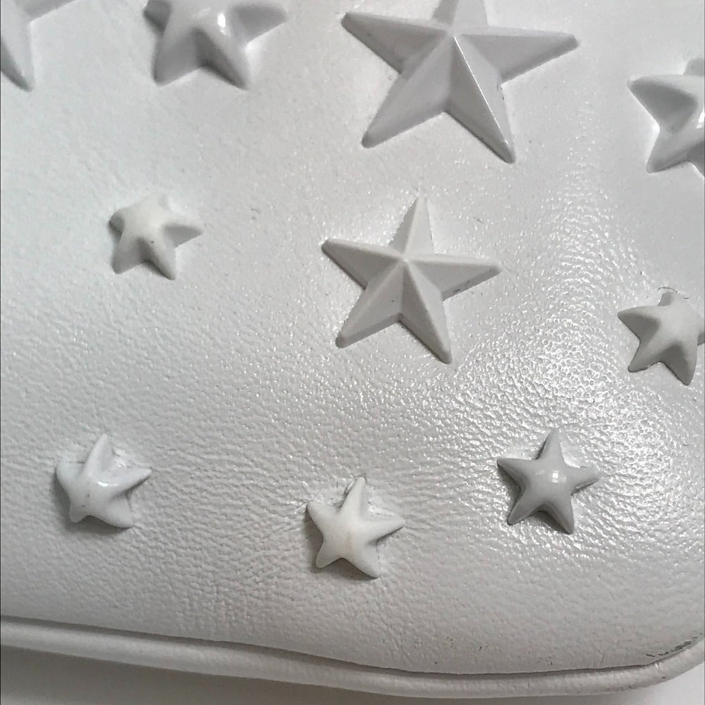 JIMMY CHOO Star Studs DEREK Second Bag Clutch Leather Men's White x Black — New - Store Return