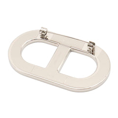 HERMES Chaine d'Ancre pin brooch, Veau Epsom leather, metal, black — Like New