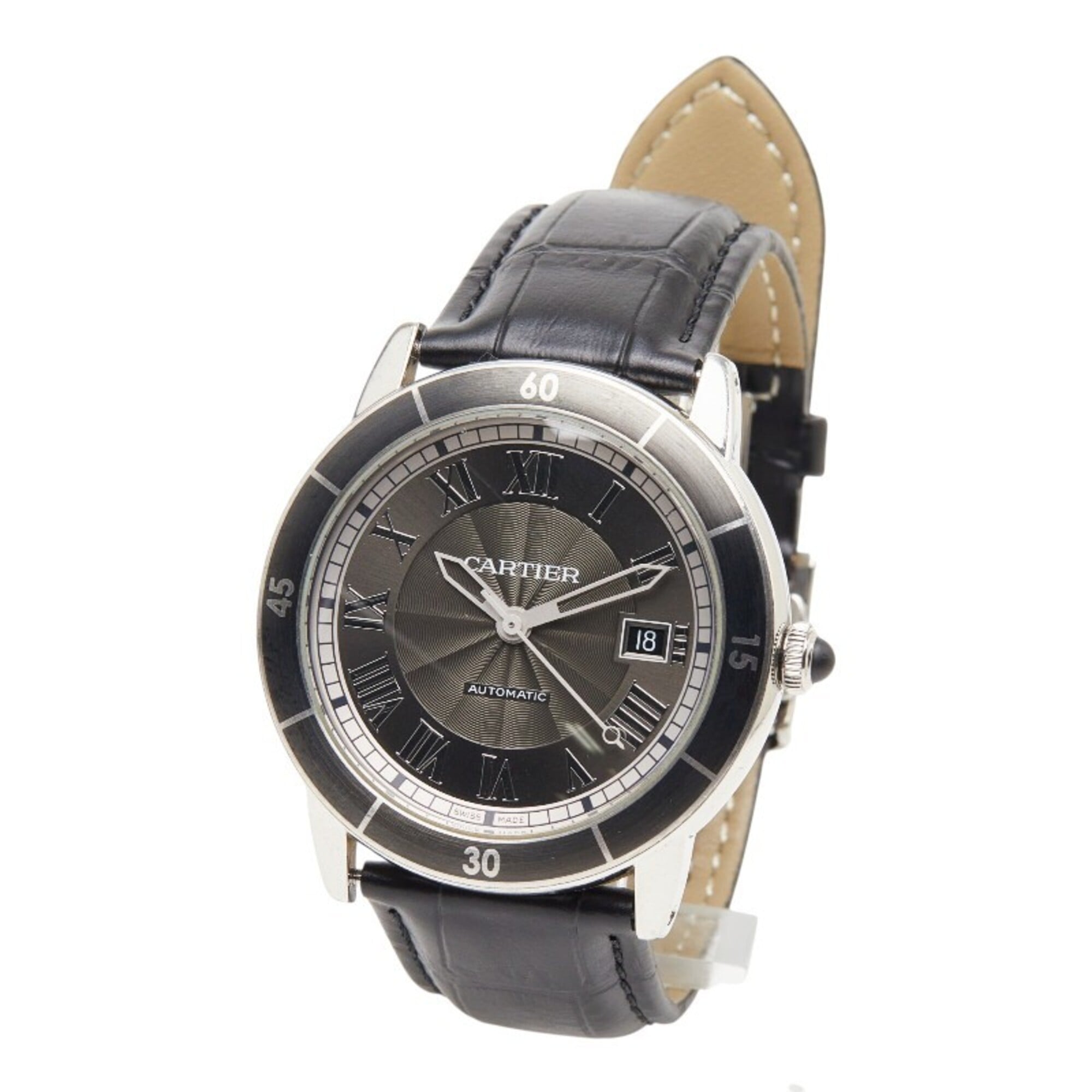 Cartier Ronde Croisière de automatic watch WSRN0003, gray dial, stainless steel, men's watch — Good