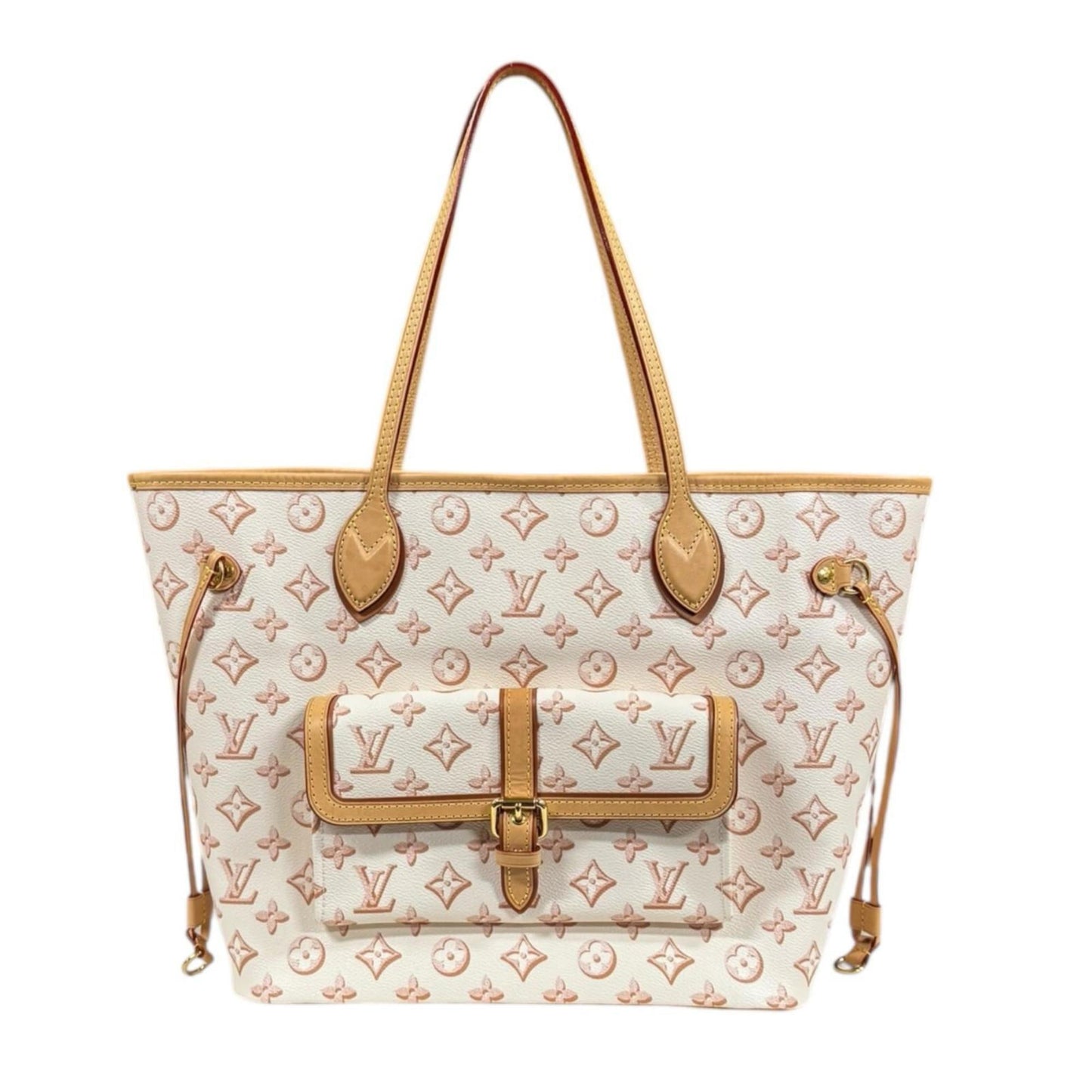 Pre-owned Louis Vuitton Neverfull MM Monogram Fall for You Tote Bag, PVCM20921, Beige, Women's