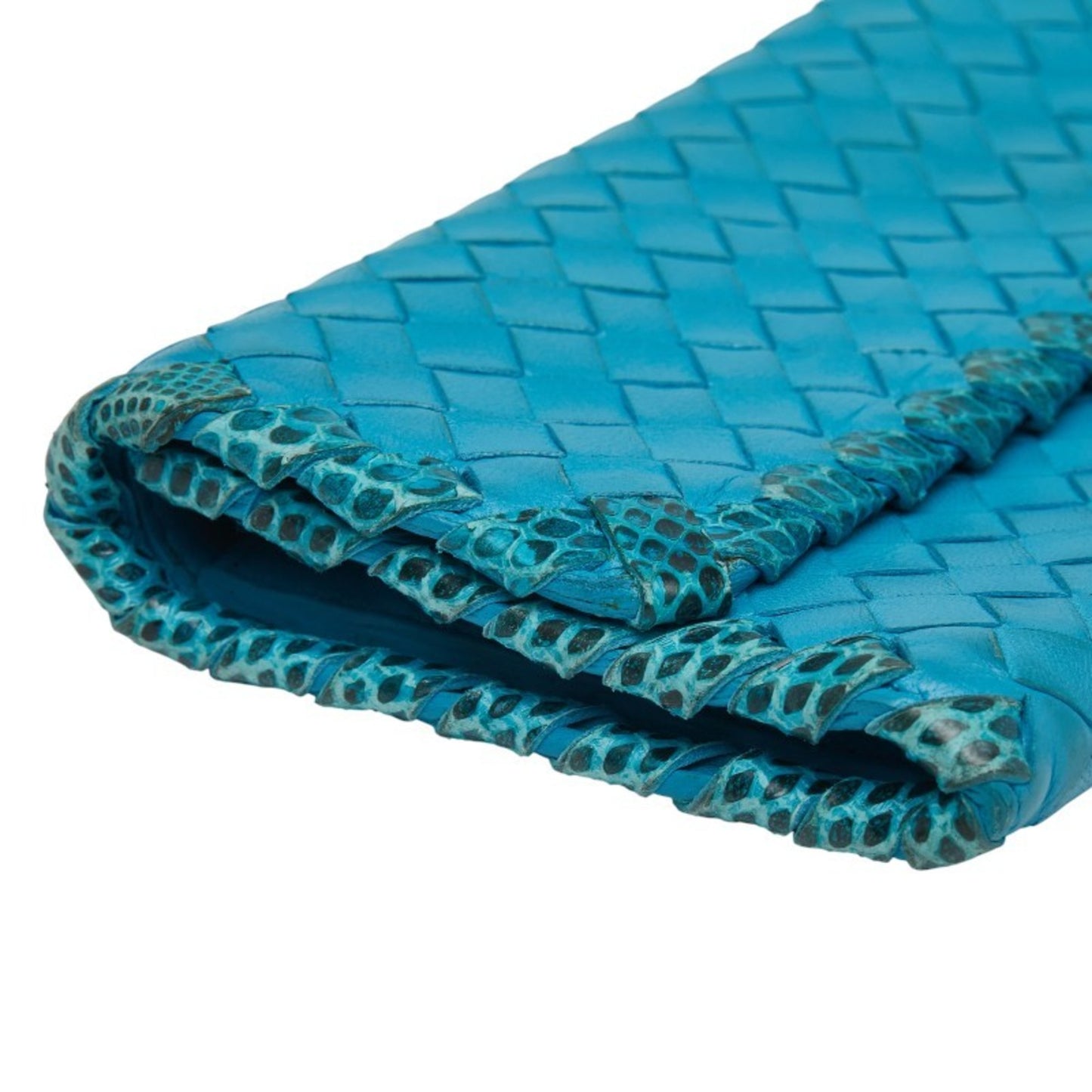 Bottega Veneta Intrecciato Long Wallet Blue Leather Women's BOTTEGAVENETA