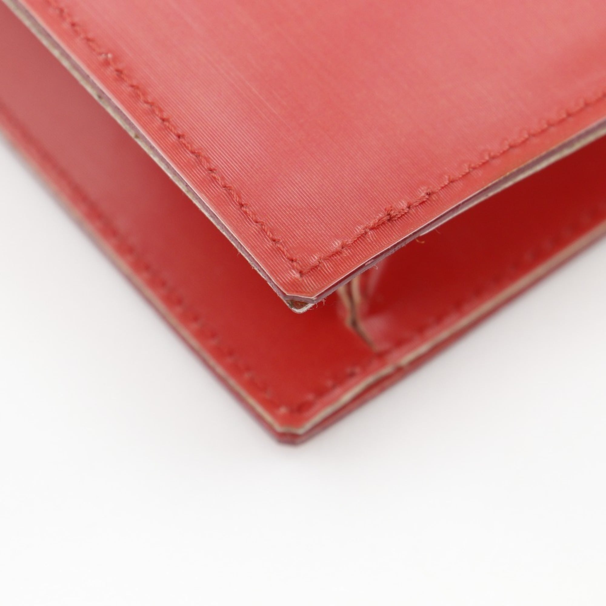 CHANEL Hologram Chain Shoulder Bag, Coco Mark, Vinyl, Red, Open, Women's