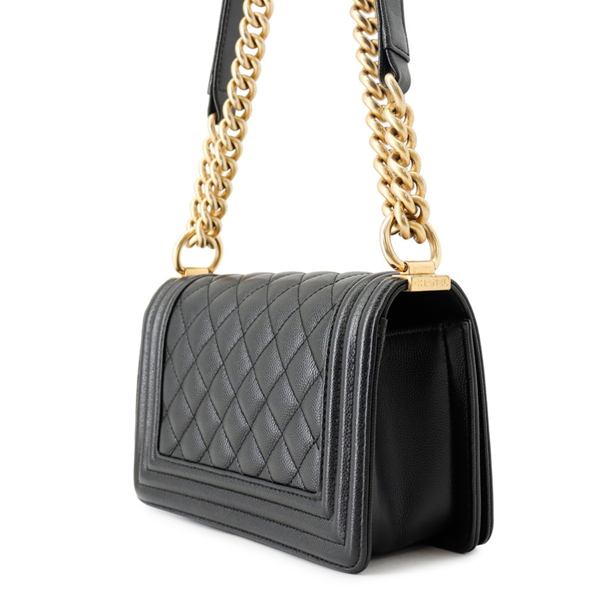 Chanel Chain Shoulder Bag Boy Small Matelassé Coco Mark A67085 BOY CHANEL Handbag Black Women's — Like New