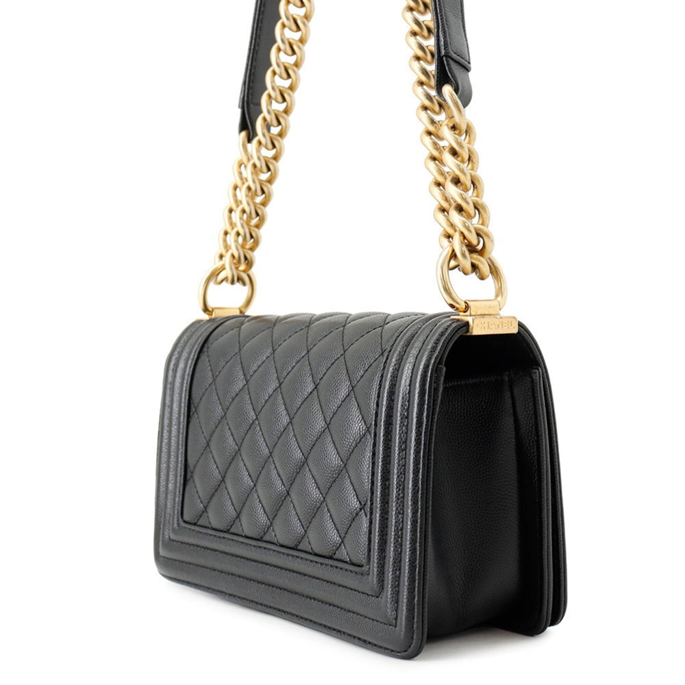 Chanel Chain Shoulder Bag Boy Small Matelassé Coco Mark A67085 BOY CHANEL Handbag Black Women's — Like New
