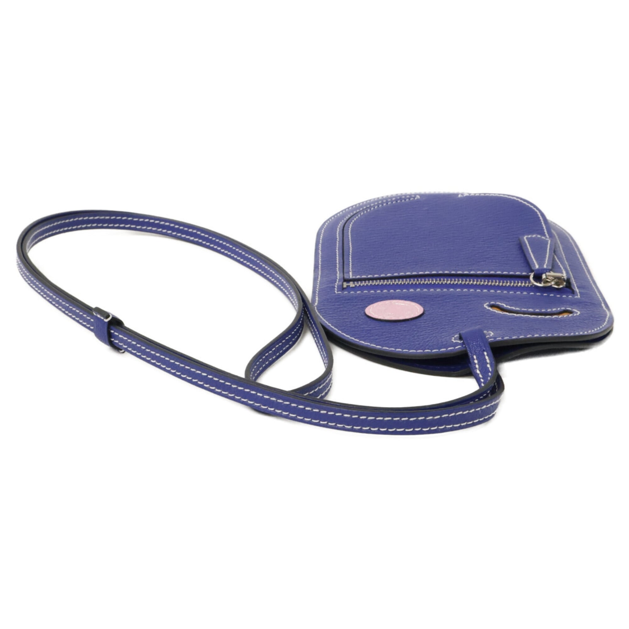 HERMES (U stamp) Chevre Mysore In-the-Loop To Go Wink GM Smartphone Shoulder Bag/Case - Blue Electric Women's — Like New