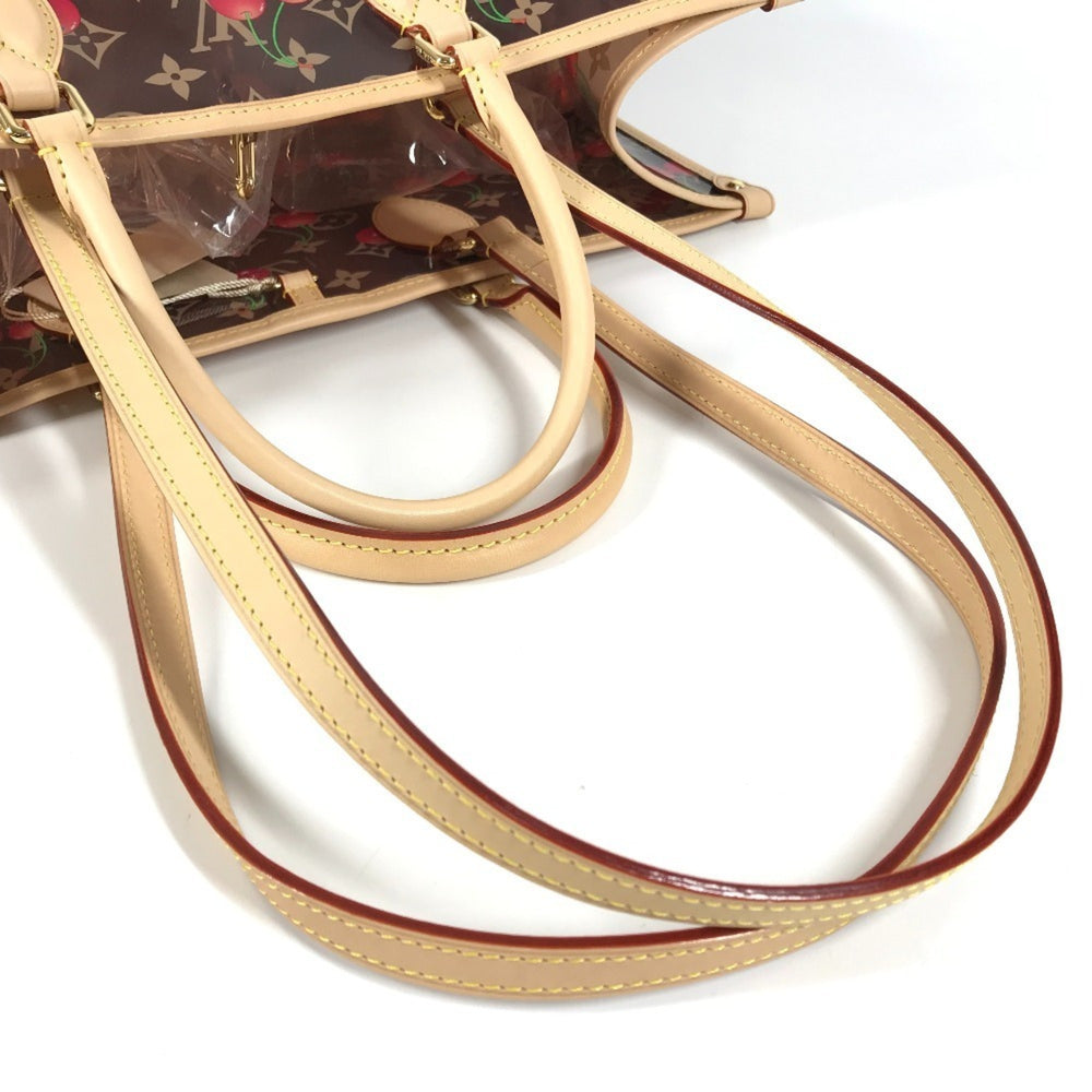 LOUIS VUITTON M14306 LV x TM Monogram On the Go GM by Takashi Murakami, Women's Brown Leather Shoulder Bag, Like New — Like New