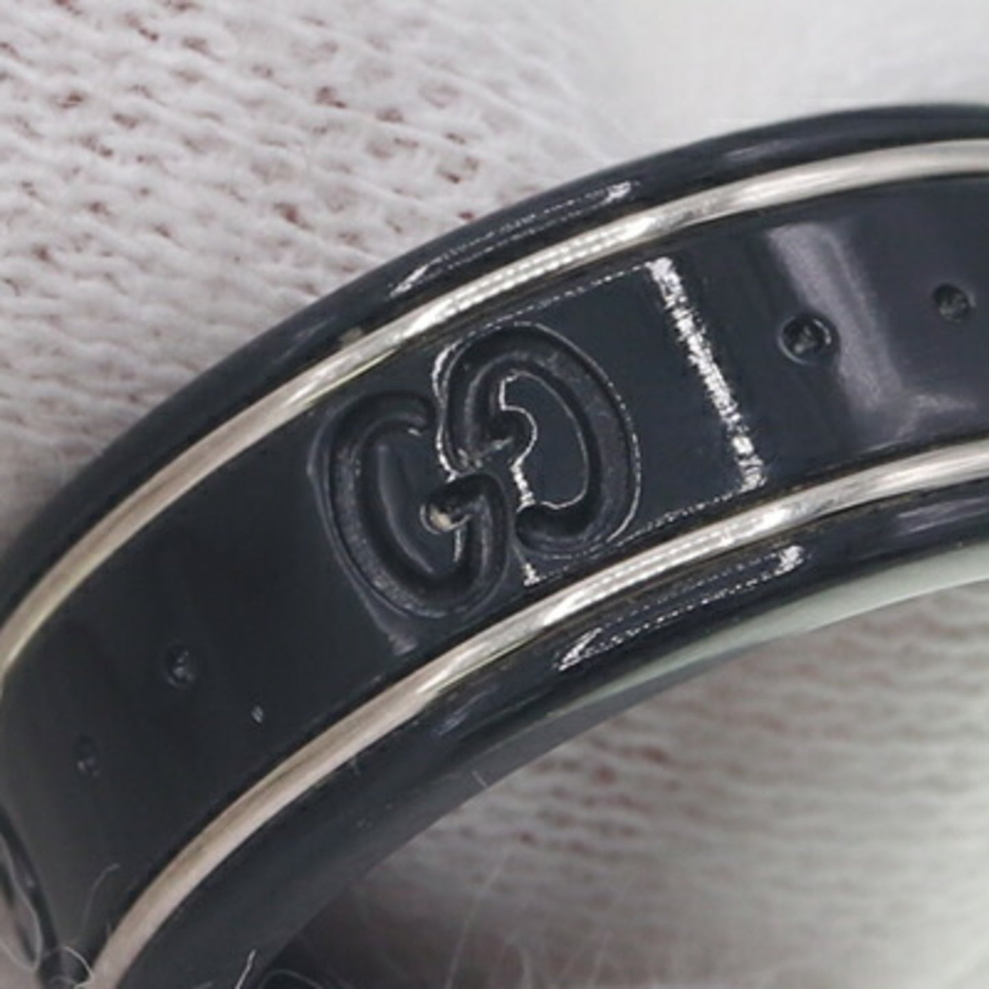 Gucci Icon Ring 225985 750 WG Synthetic Corundum Size 9.5 US5 GG Women's and Men's GUCCI