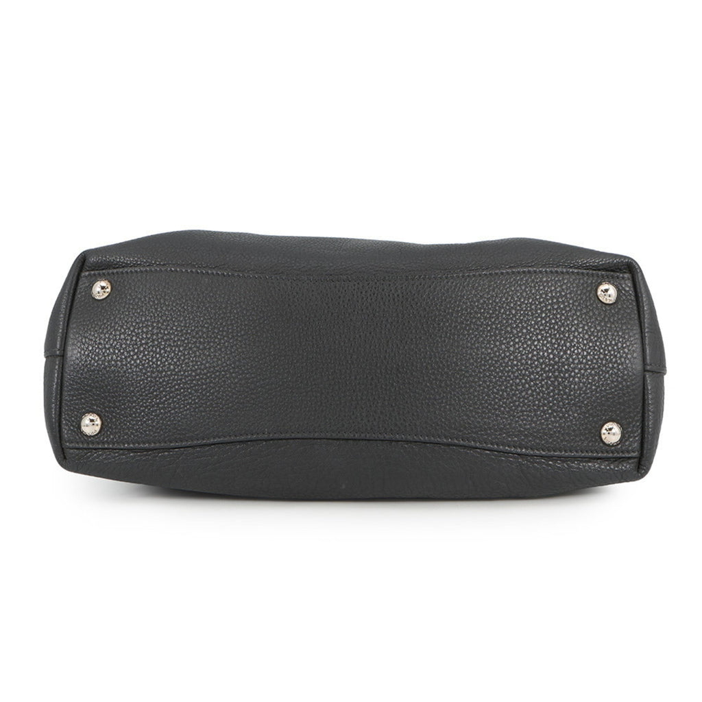 Prada Vitello Dino Leather Tote Bag 1BG006 PRADA Black 2-Way